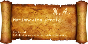 Marianovits Arnold névjegykártya