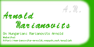 arnold marianovits business card